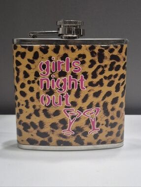 Girls Night Out Leopard Print Hip Flask